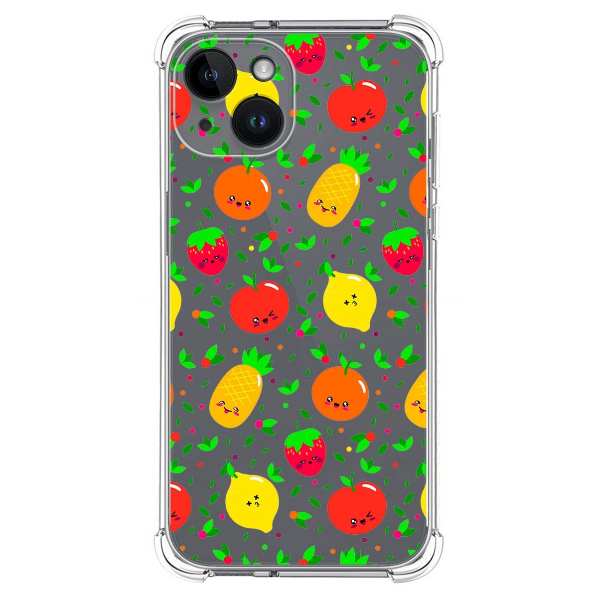 Funda Silicona Antigolpes compatible con iPhone 14 (6.1) diseño Frutas 01 Dibujos