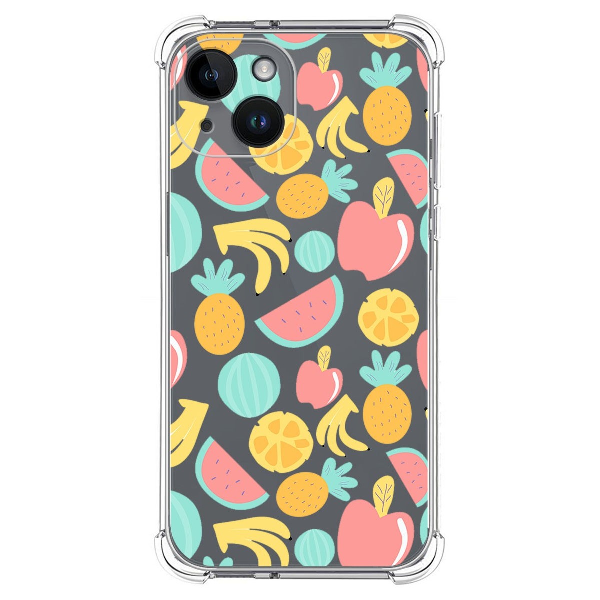Funda Silicona Antigolpes compatible con iPhone 14 (6.1) diseño Frutas 02 Dibujos