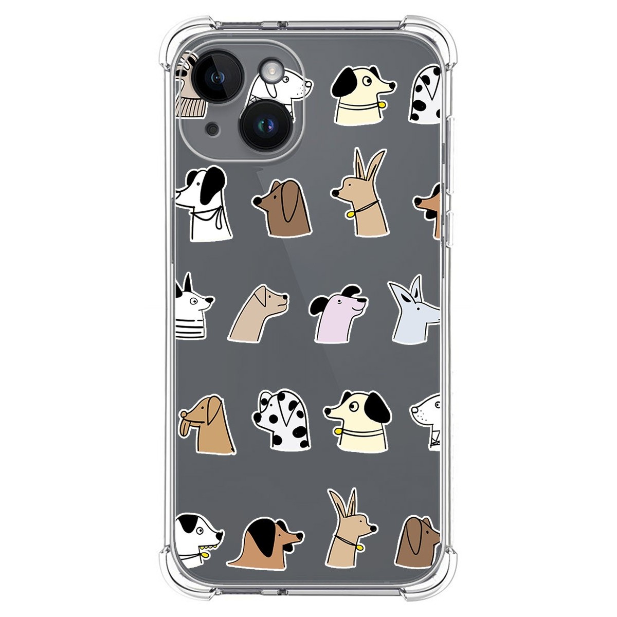 Funda Silicona Antigolpes compatible con iPhone 14 (6.1) diseño Perros Dibujos