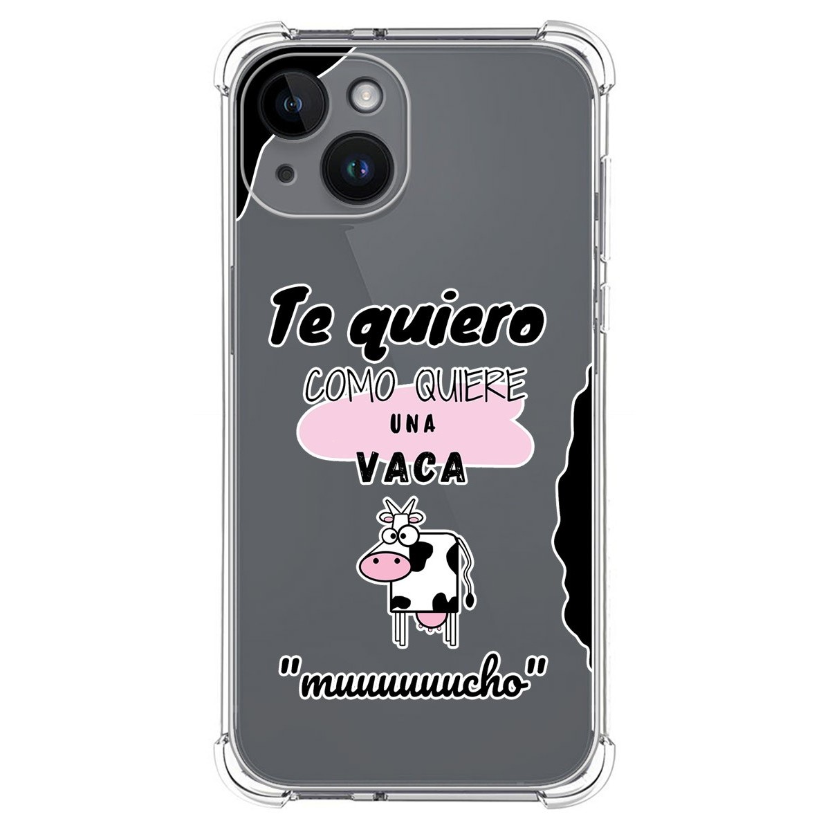 Funda Silicona Antigolpes compatible con iPhone 14 (6.1) diseño Vaca Dibujos