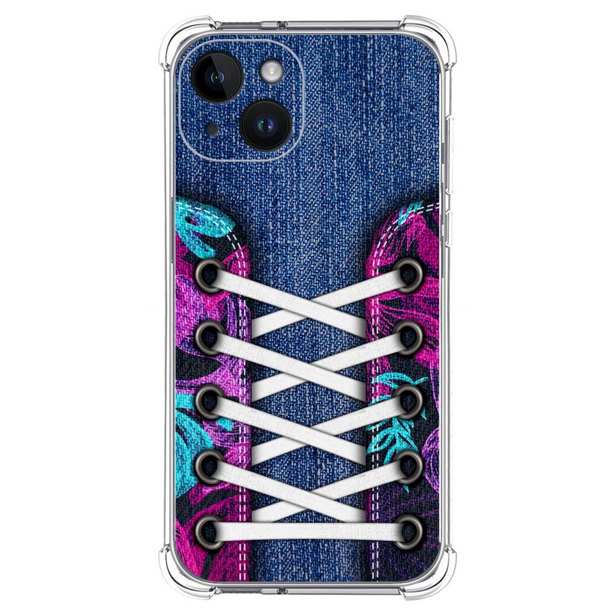 Funda Silicona Antigolpes compatible con iPhone 14 (6.1) diseño Zapatillas 06 Dibujos