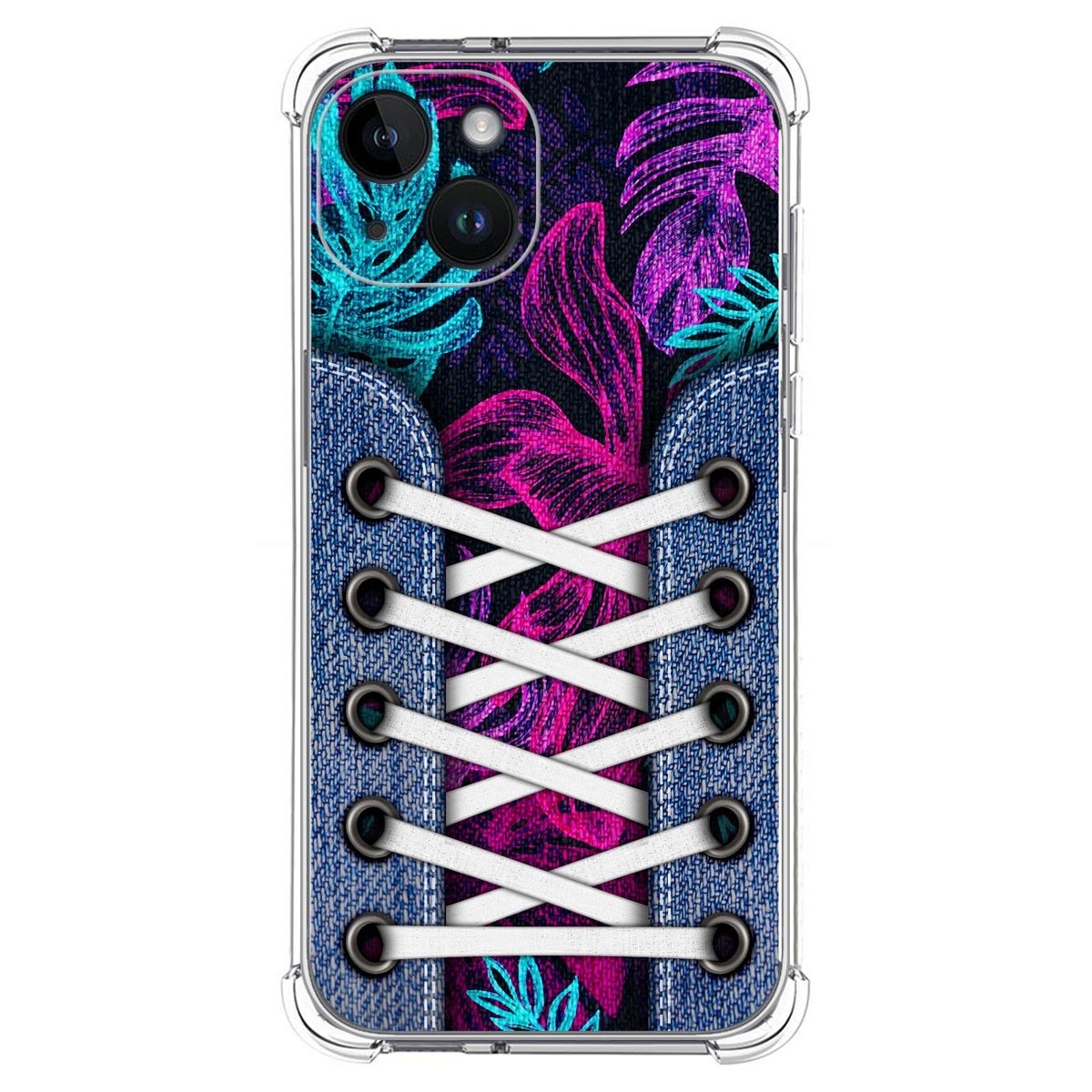 Funda Silicona Antigolpes compatible con iPhone 14 (6.1) diseño Zapatillas 07 Dibujos