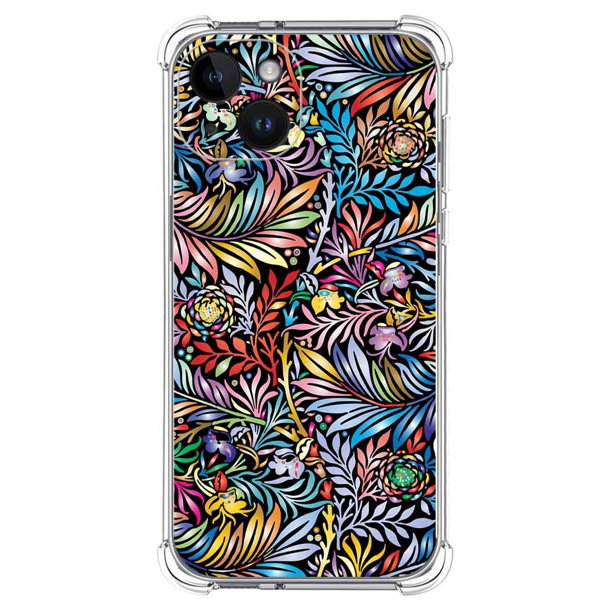 Funda Silicona Antigolpes compatible con iPhone 14 (6.1) diseño Flores 04 Dibujos