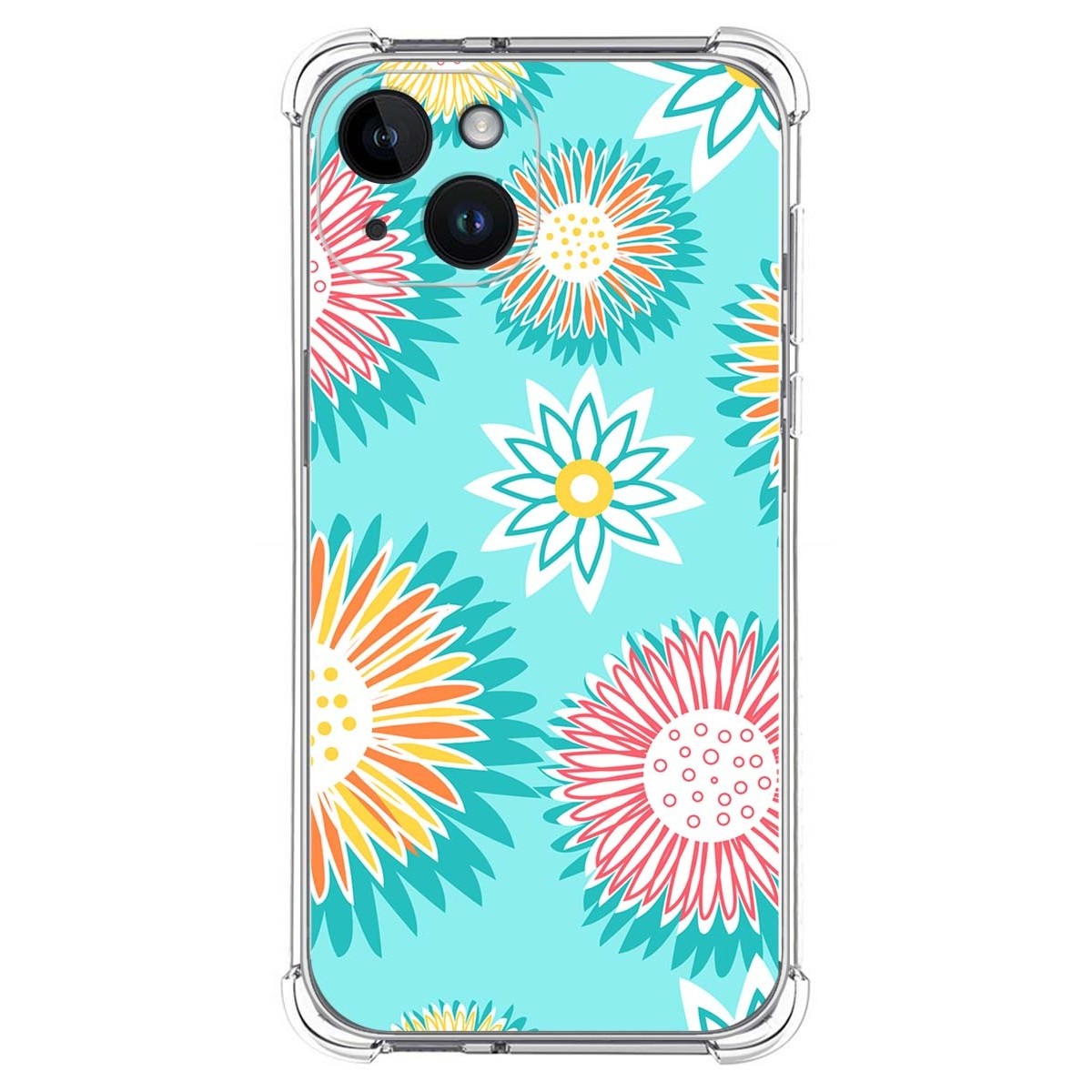 Funda Silicona Antigolpes compatible con iPhone 14 (6.1) diseño Flores 05 Dibujos