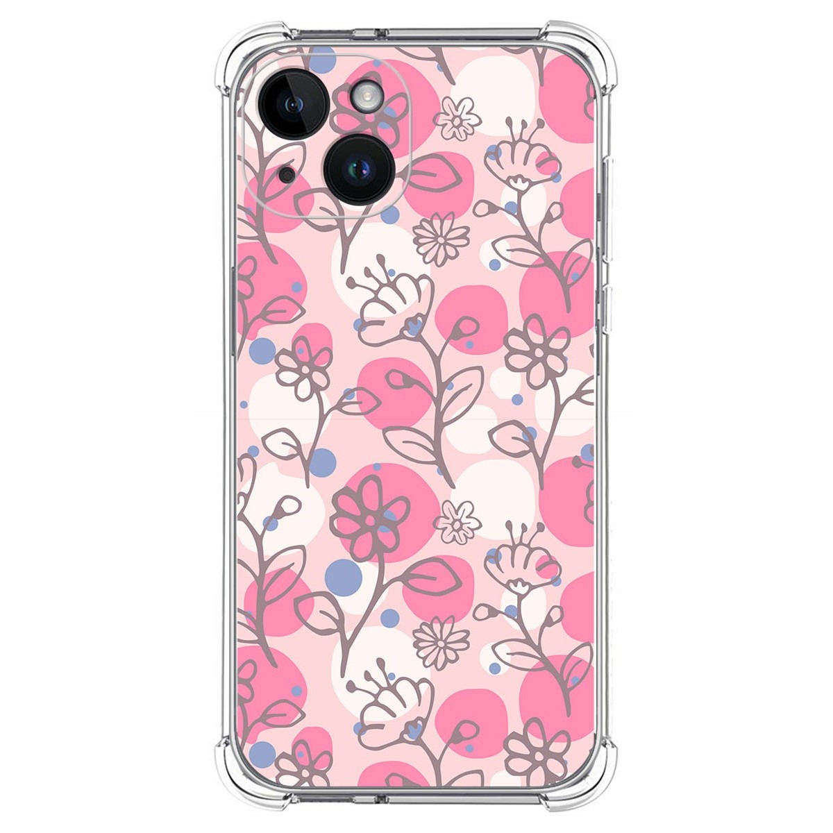 Funda Silicona Antigolpes compatible con iPhone 14 (6.1) diseño Flores 07 Dibujos