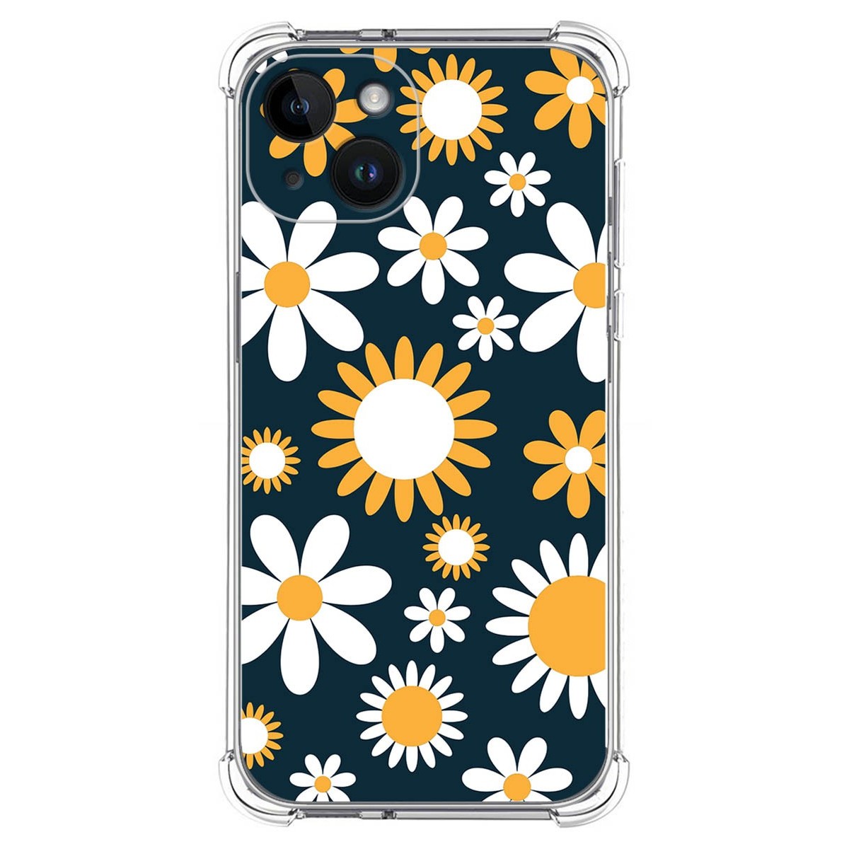 Funda Silicona Antigolpes compatible con iPhone 14 (6.1) diseño Flores 08 Dibujos