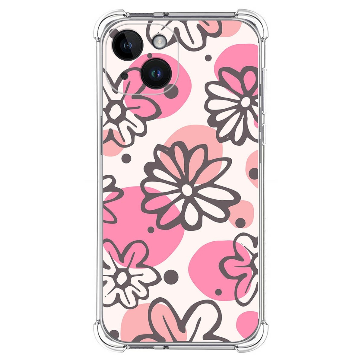 Funda Silicona Antigolpes compatible con iPhone 14 (6.1) diseño Flores 09 Dibujos
