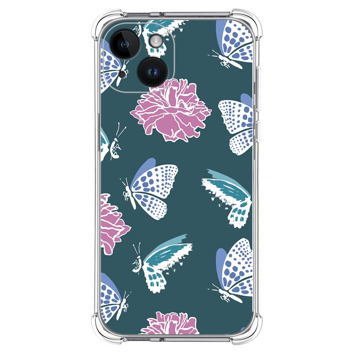 Funda Silicona Antigolpes compatible con iPhone 14 (6.1) diseño Flores 10 Dibujos