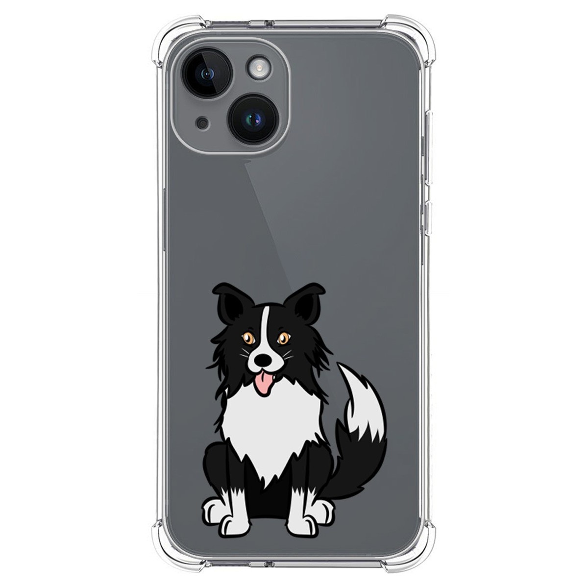 Funda Silicona Antigolpes compatible con iPhone 14 (6.1) diseño Perros 01 Dibujos