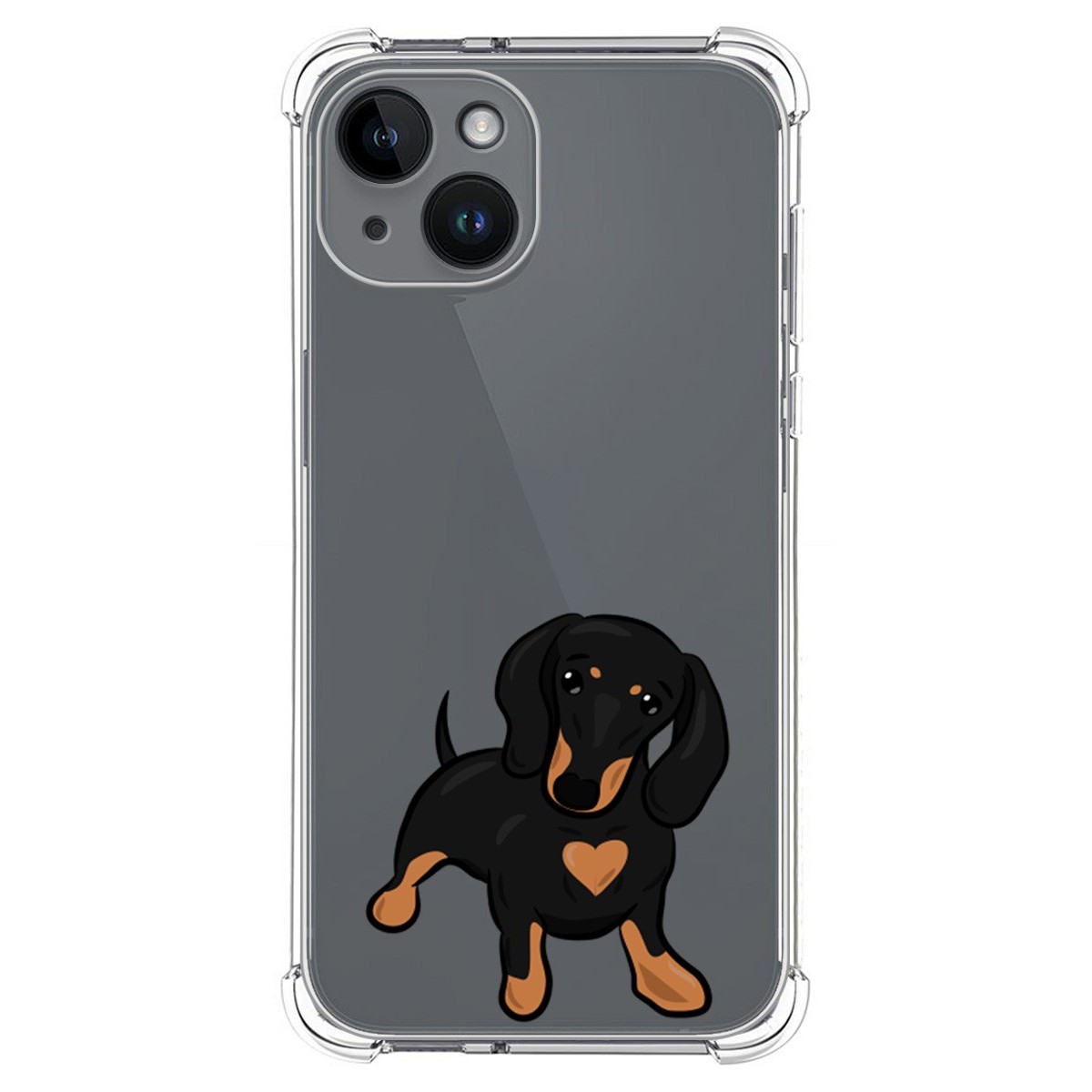 Funda Silicona Antigolpes compatible con iPhone 14 (6.1) diseño Perros 04 Dibujos