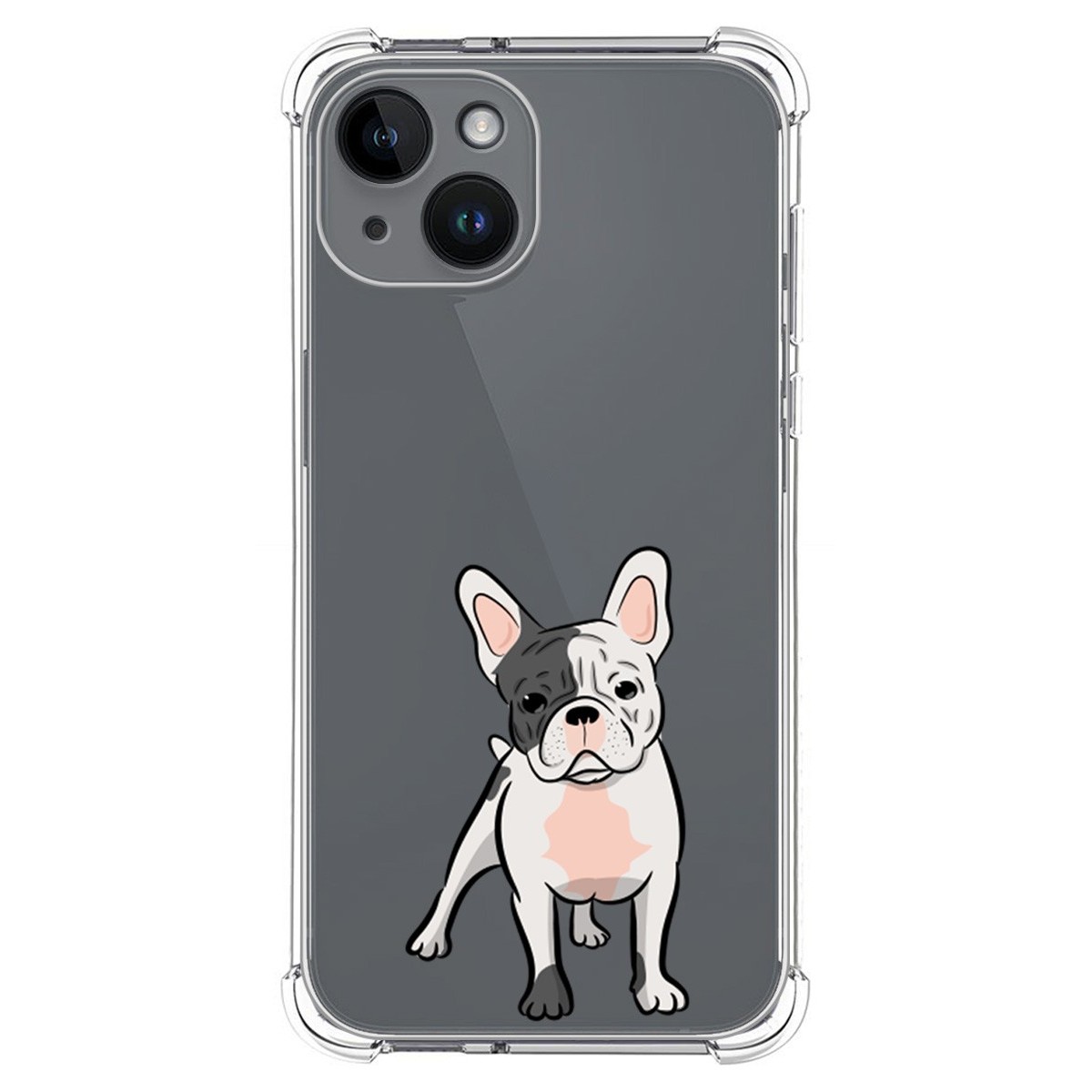 Funda Silicona Antigolpes compatible con iPhone 14 (6.1) diseño Perros 06 Dibujos