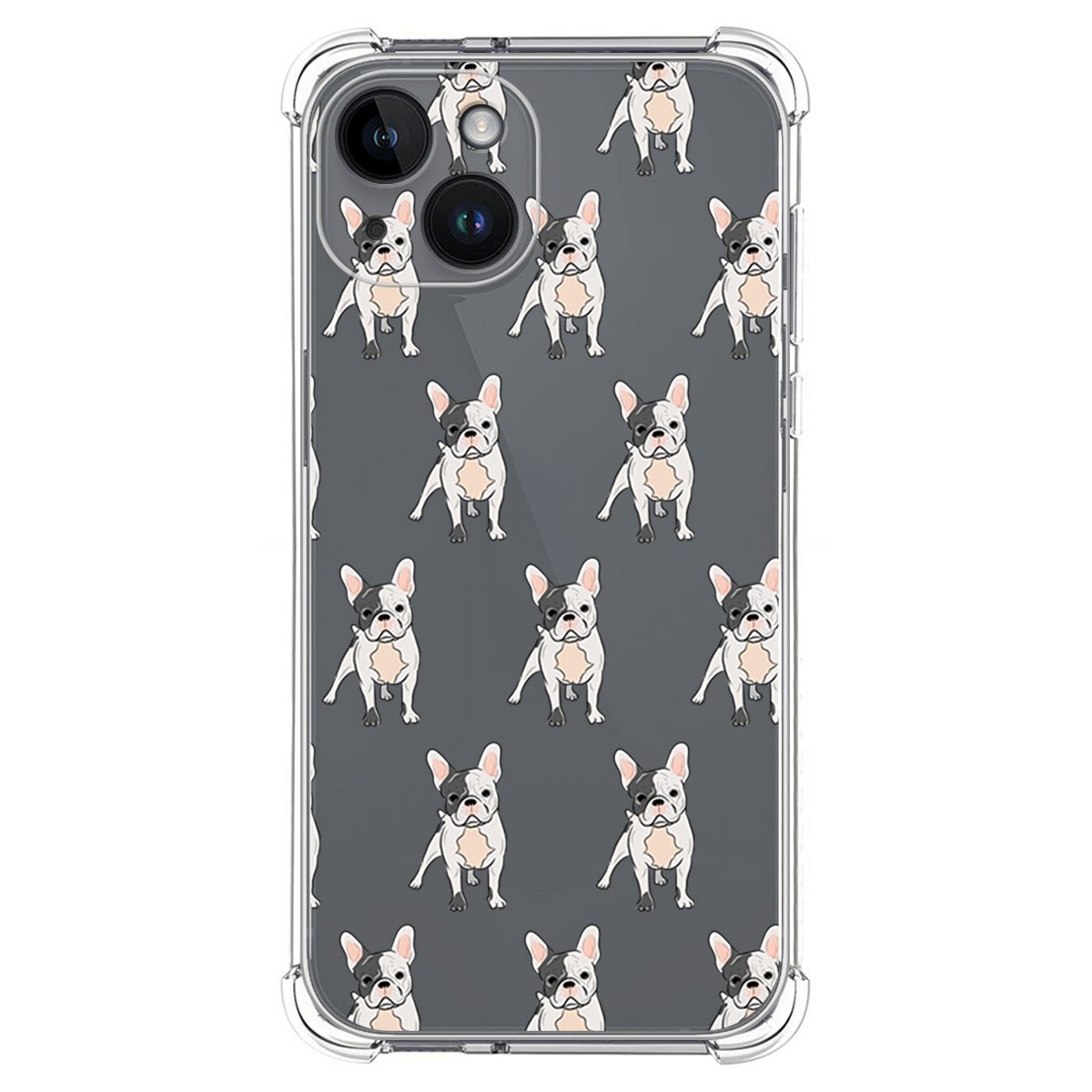 Funda Silicona Antigolpes compatible con iPhone 14 (6.1) diseño Perros 12 Dibujos