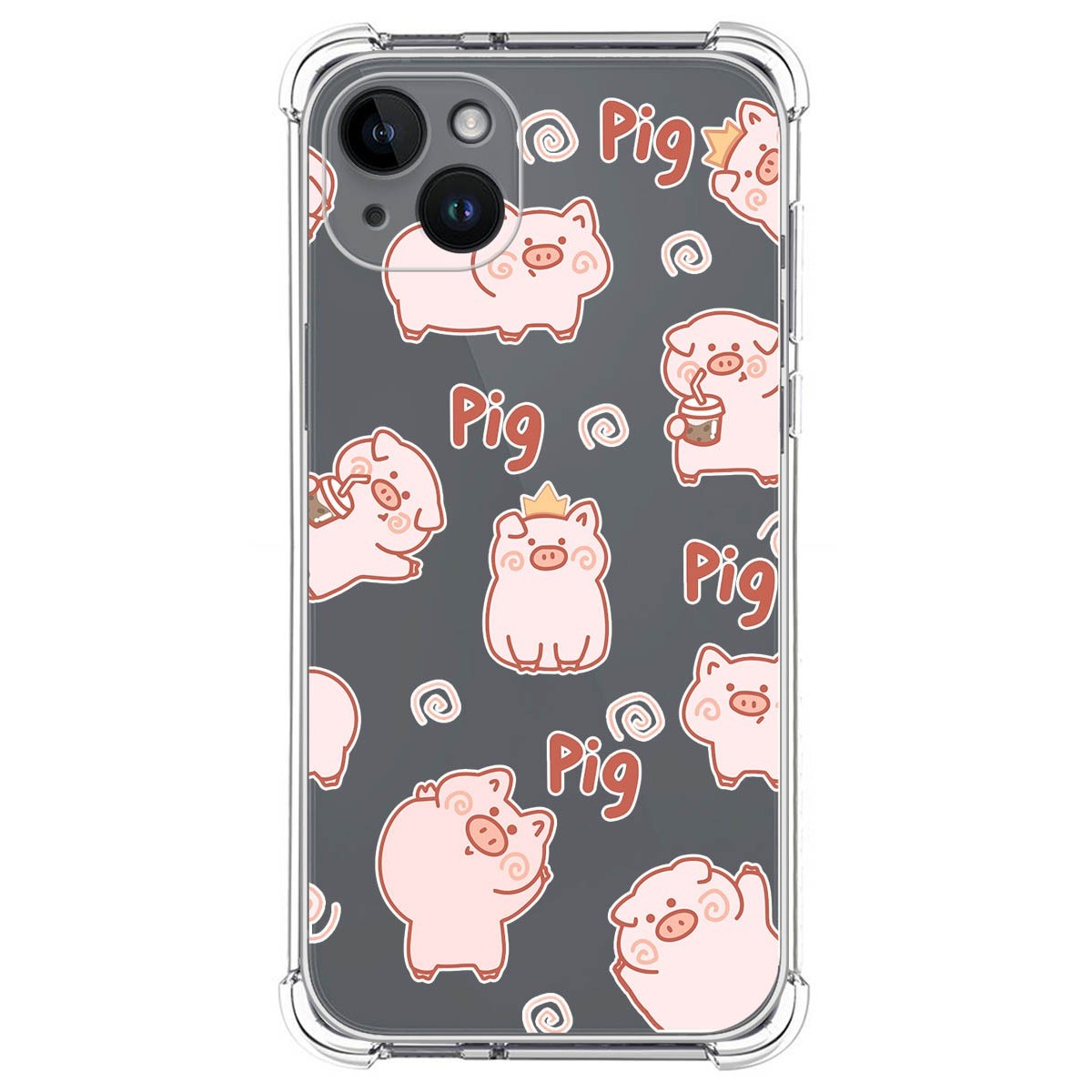 Funda Silicona Antigolpes compatible con iPhone 14 Plus (6.7) diseño Cerdos Dibujos