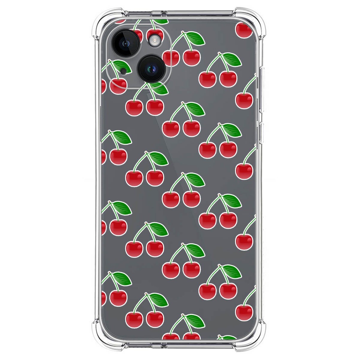 Funda Silicona Antigolpes compatible con iPhone 14 Plus (6.7) diseño Cerezas Dibujos
