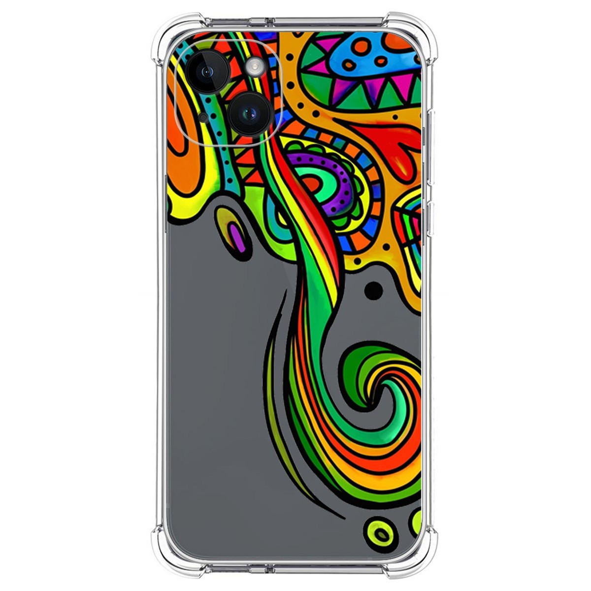 Funda Silicona Antigolpes compatible con iPhone 14 Plus (6.7) diseño Colores Dibujos