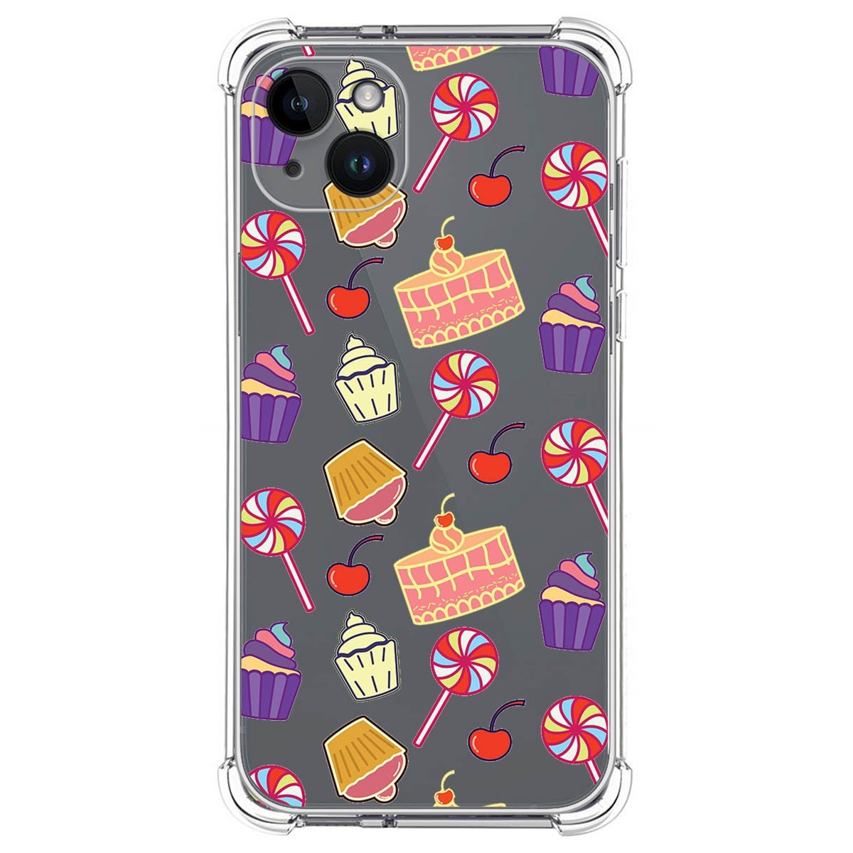 Funda Silicona Antigolpes compatible con iPhone 14 Plus (6.7) diseño Dulces 01 Dibujos