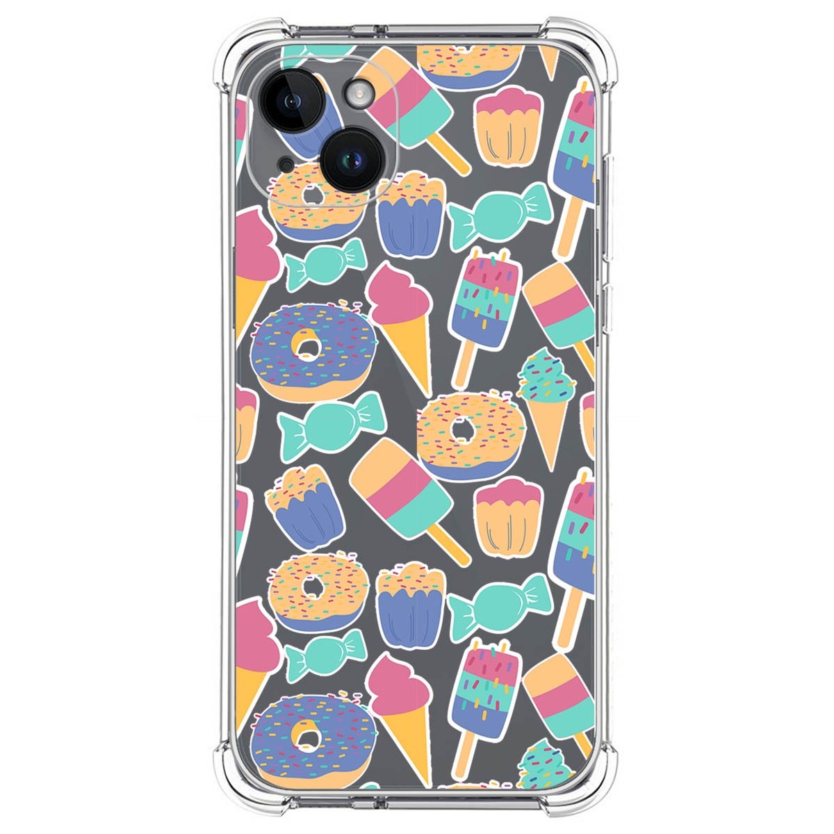 Funda Silicona Antigolpes compatible con iPhone 14 Plus (6.7) diseño Dulces 02 Dibujos