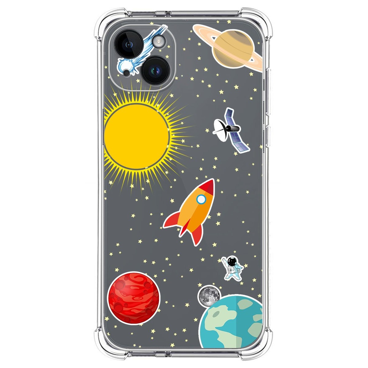 Funda Silicona Antigolpes compatible con iPhone 14 Plus (6.7) diseño Espacio Dibujos