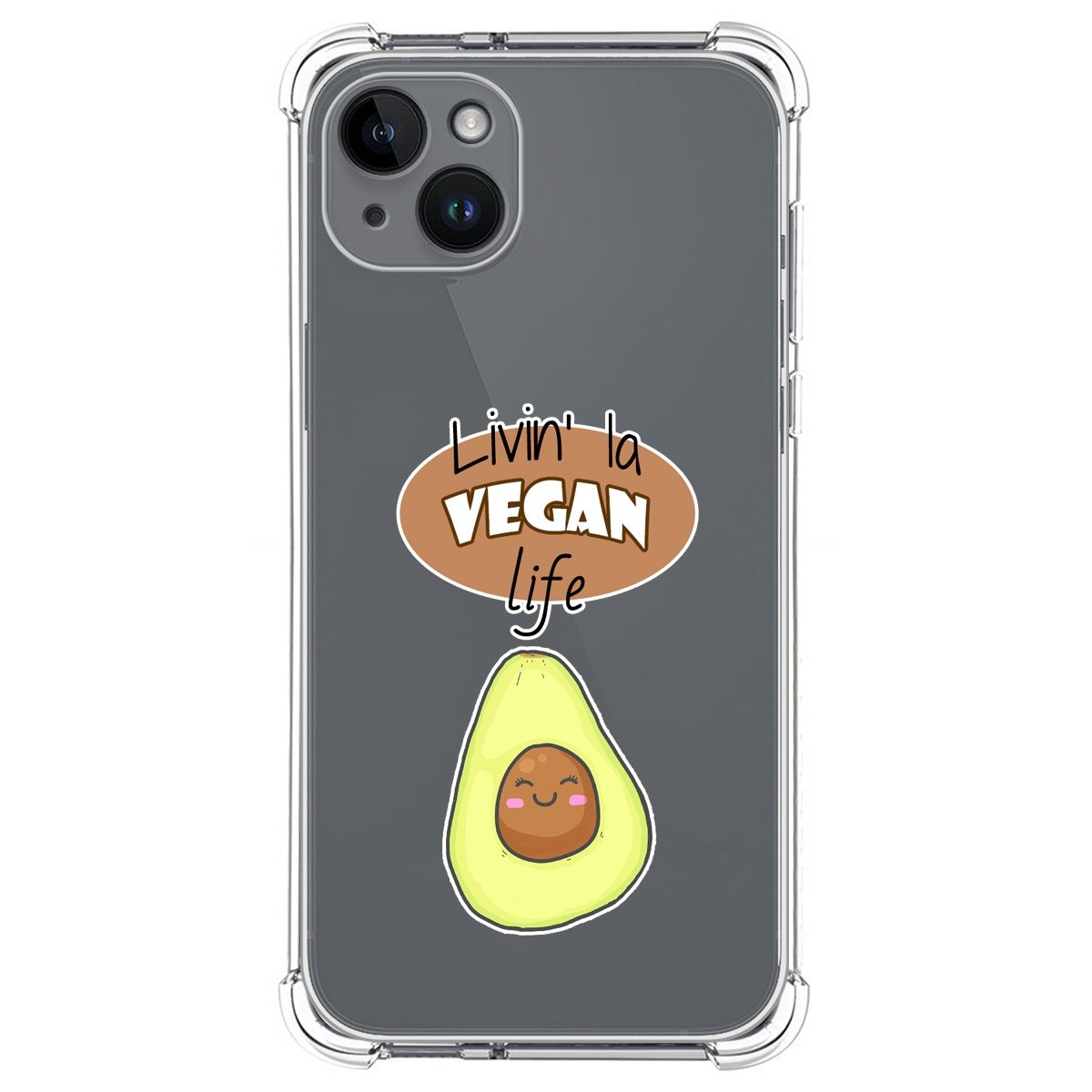 Funda Silicona Antigolpes compatible con iPhone 14 Plus (6.7) diseño Vegan Life Dibujos