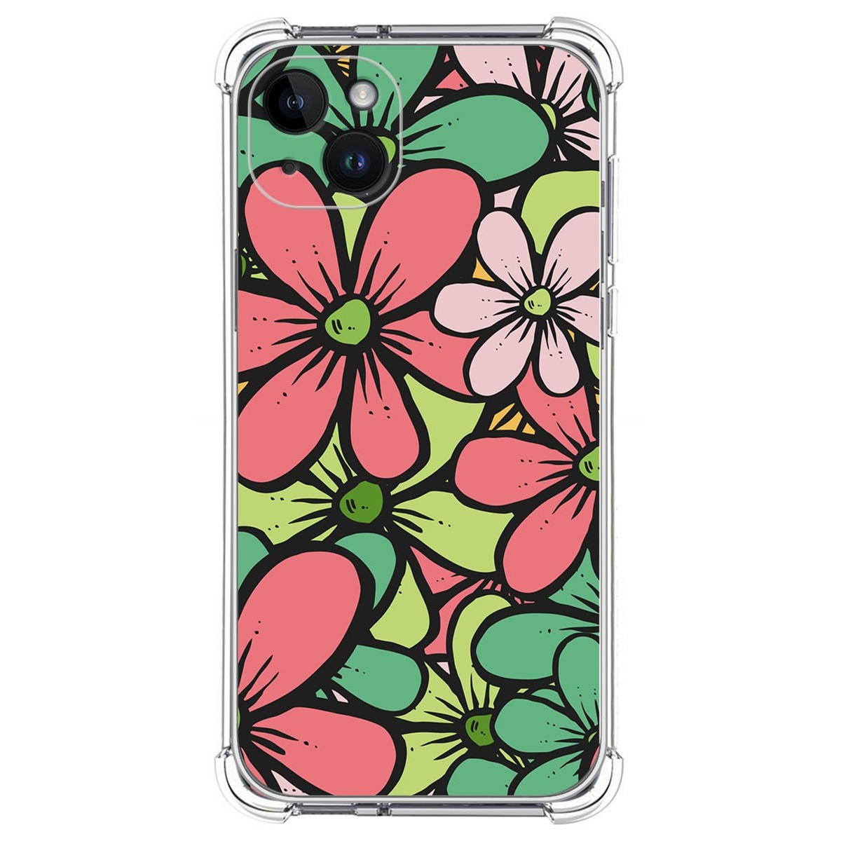 Funda Silicona Antigolpes compatible con iPhone 14 Plus (6.7) diseño Flores 02 Dibujos