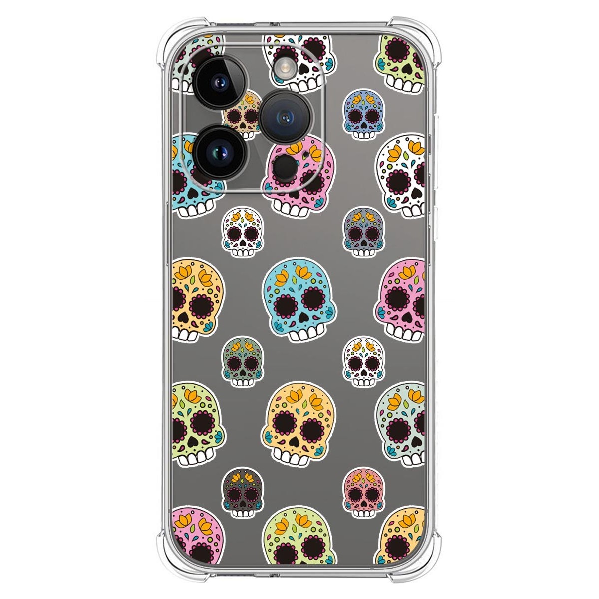Funda Silicona Antigolpes compatible con iPhone 14 Pro (6.1) diseño Catrina Dibujos