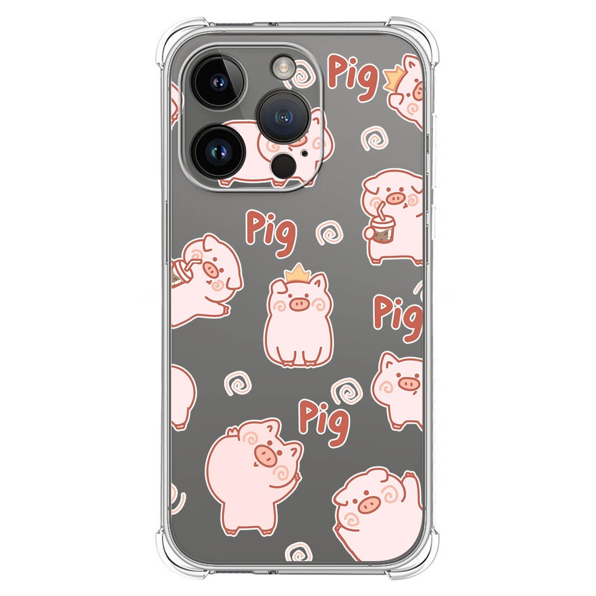 Funda Silicona Antigolpes compatible con iPhone 14 Pro (6.1) diseño Cerdos Dibujos