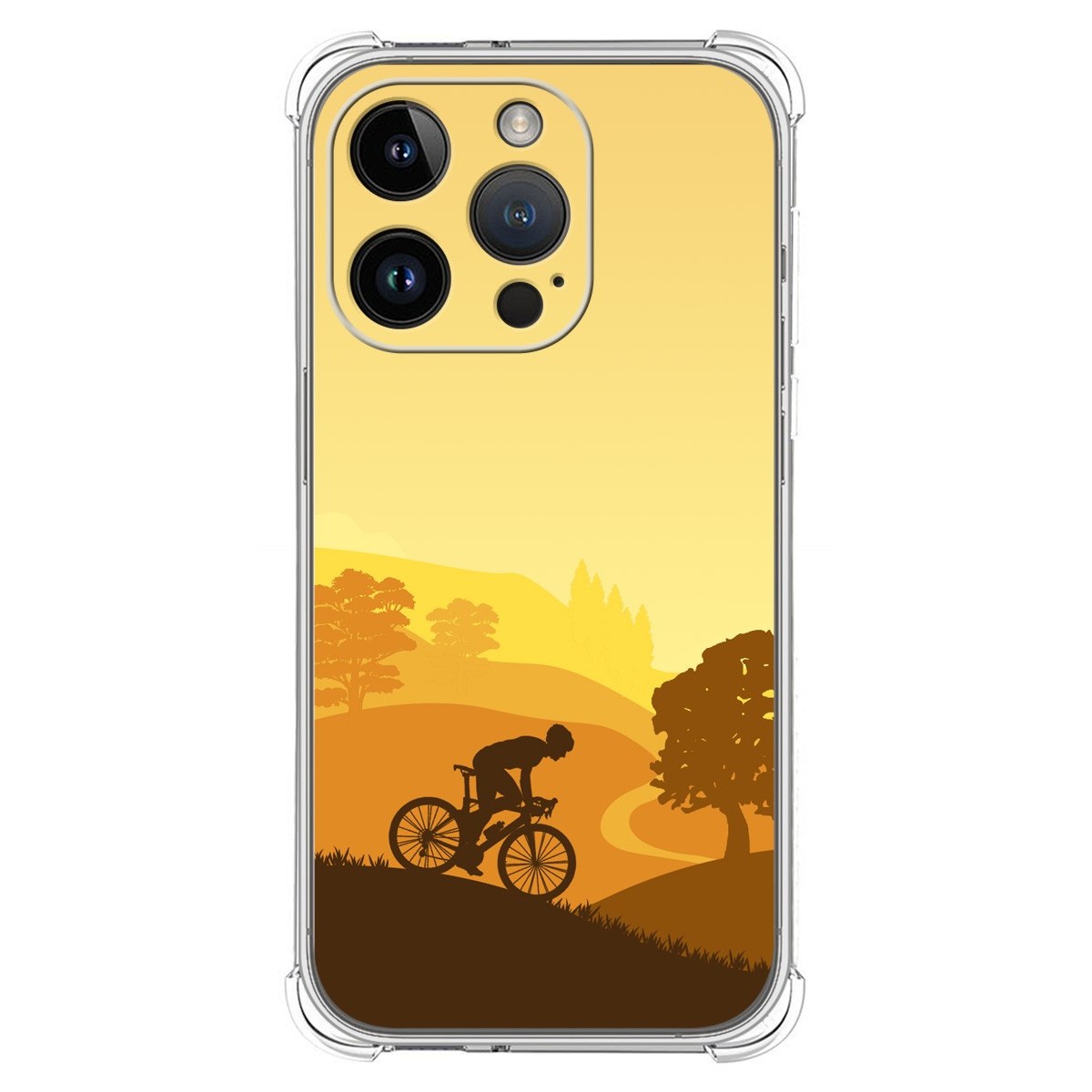 Funda Silicona Antigolpes compatible con iPhone 14 Pro (6.1) diseño Ciclista Dibujos