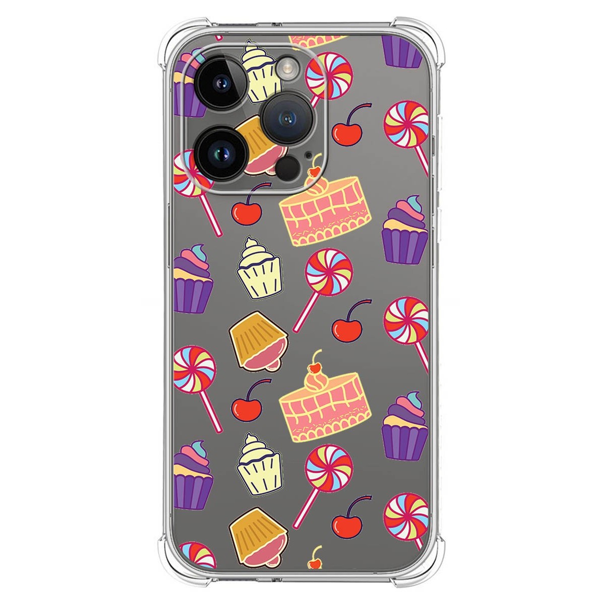 Funda Silicona Antigolpes compatible con iPhone 14 Pro (6.1) diseño Dulces 01 Dibujos