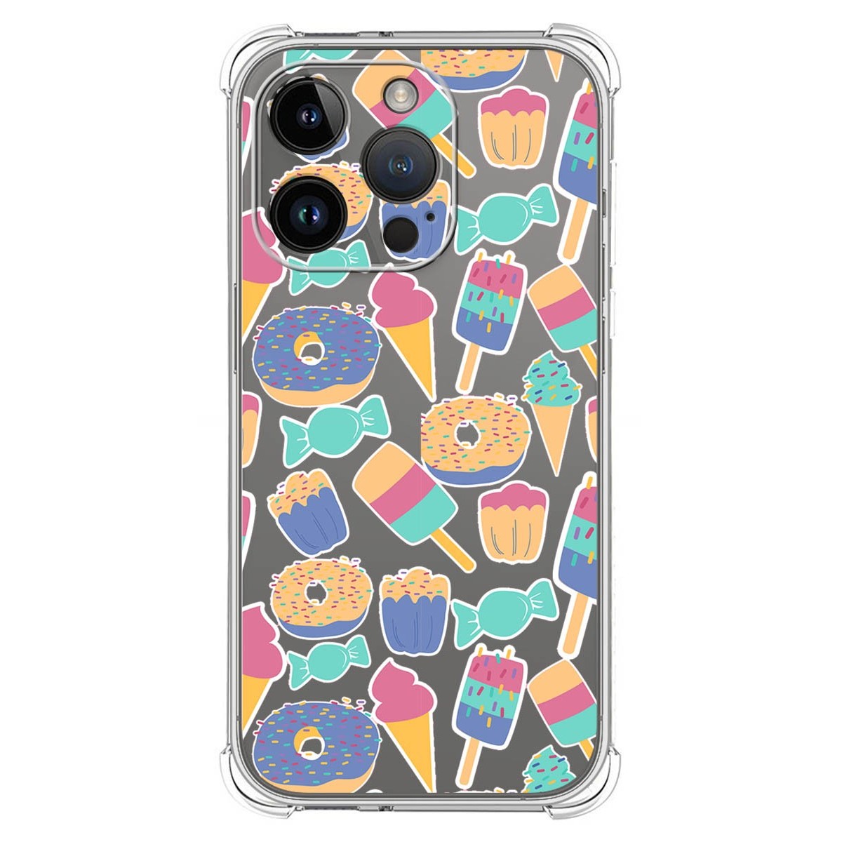 Funda Silicona Antigolpes compatible con iPhone 14 Pro (6.1) diseño Dulces 02 Dibujos