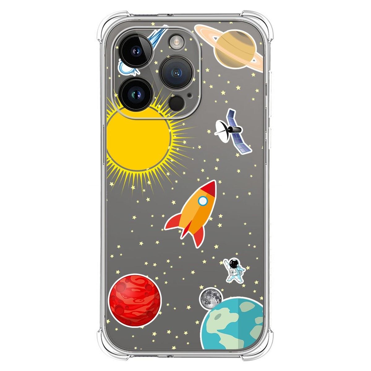 Funda Silicona Antigolpes compatible con iPhone 14 Pro (6.1) diseño Espacio Dibujos