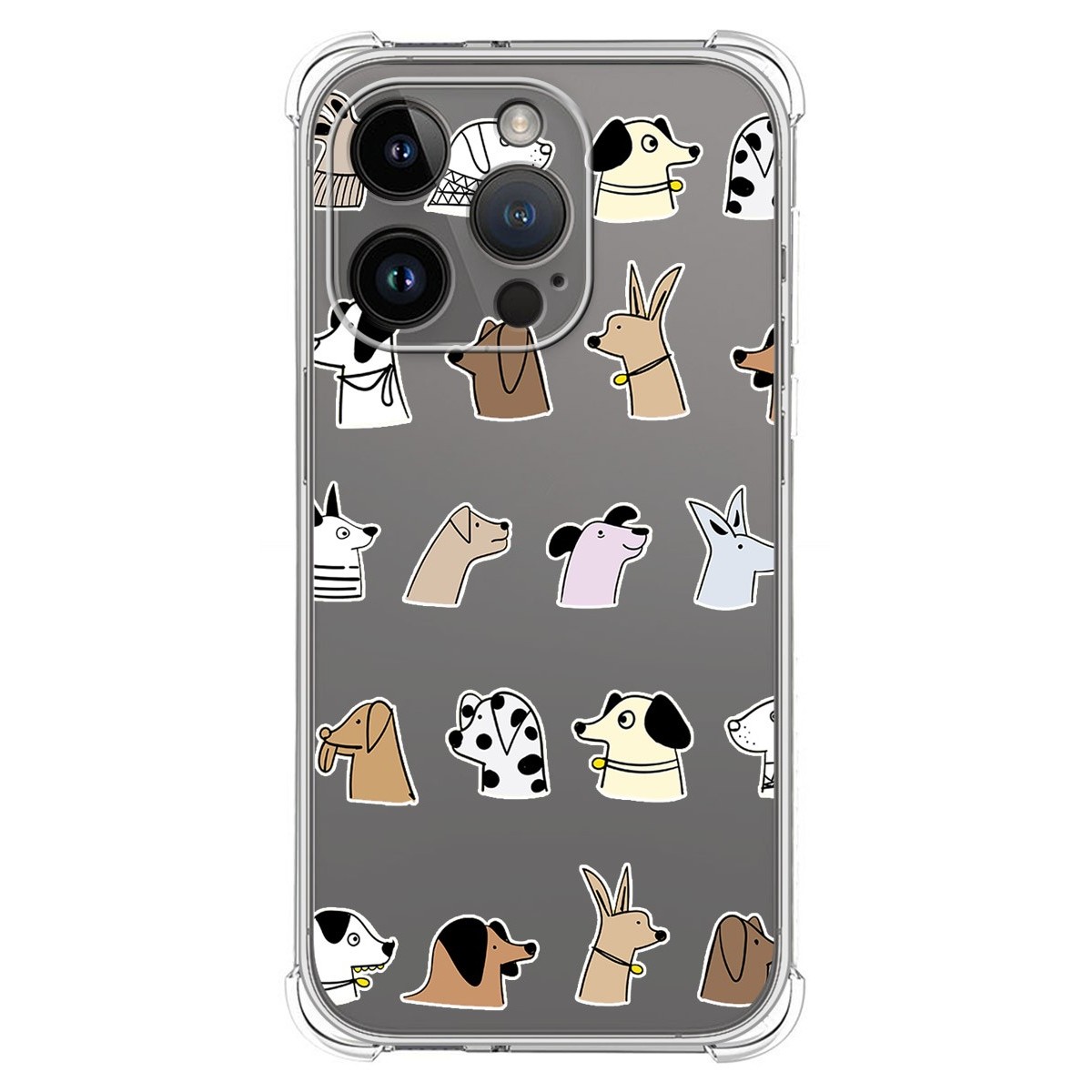 Funda Silicona Antigolpes compatible con iPhone 14 Pro (6.1) diseño Perros Dibujos