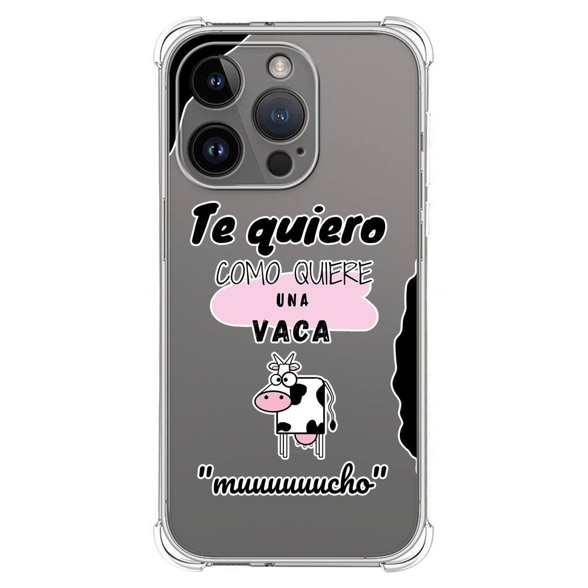 Funda Silicona Antigolpes compatible con iPhone 14 Pro (6.1) diseño Vaca Dibujos