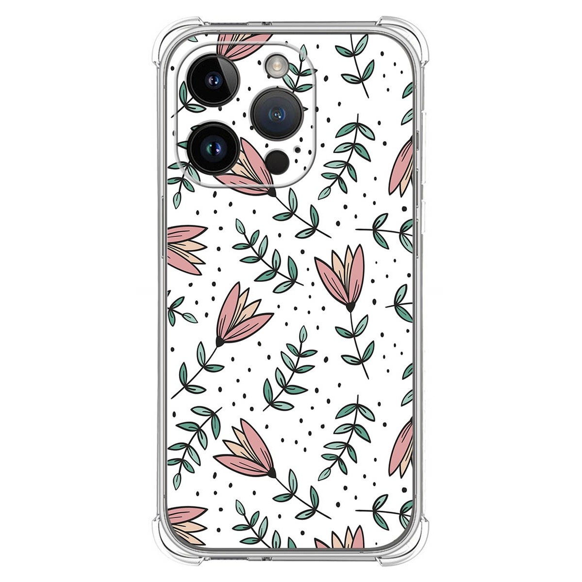 Funda Silicona Antigolpes compatible con iPhone 14 Pro (6.1) diseño Flores 01 Dibujos