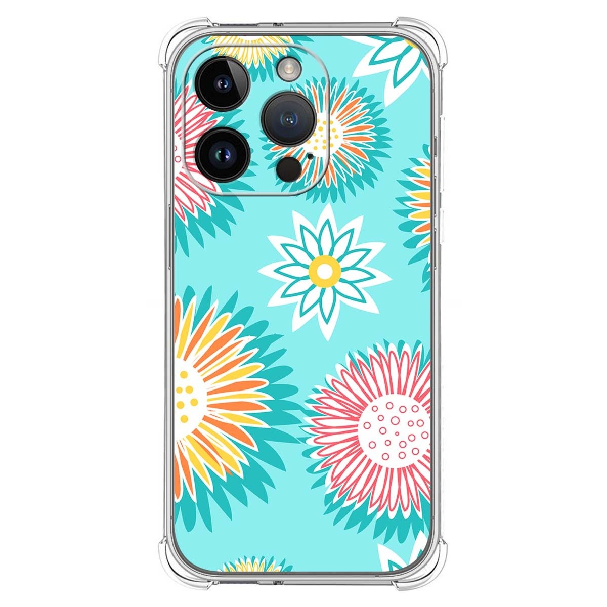 Funda Silicona Antigolpes compatible con iPhone 14 Pro (6.1) diseño Flores 05 Dibujos