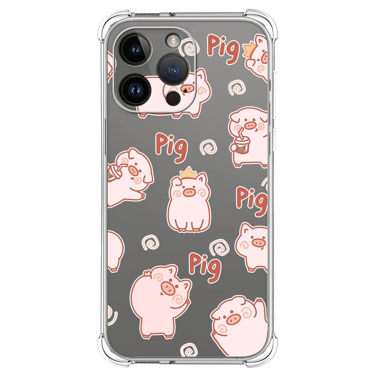 Funda Silicona Antigolpes compatible con iPhone 14 Pro Max (6.7) diseño Cerdos Dibujos