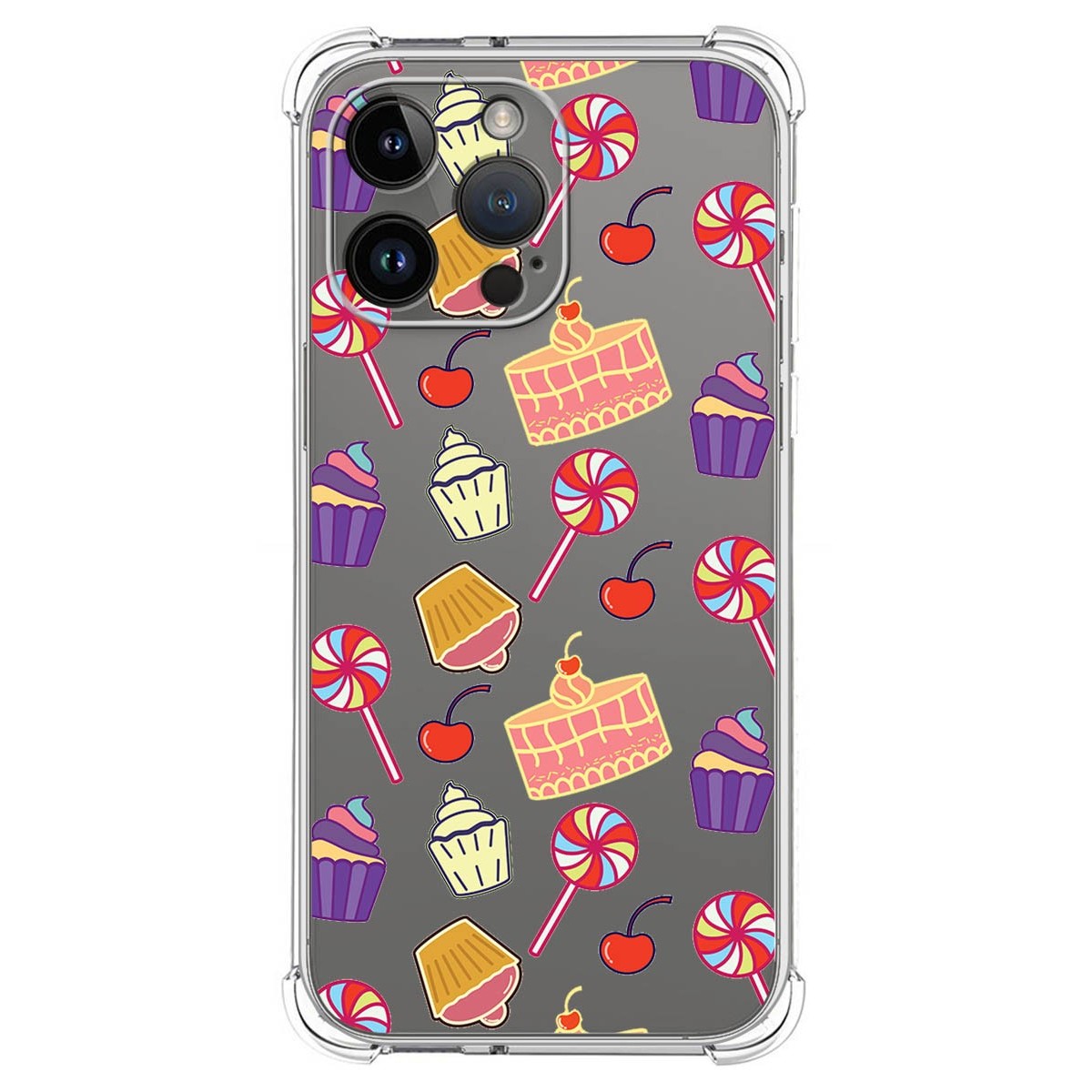 Funda Silicona Antigolpes compatible con iPhone 14 Pro Max (6.7) diseño Dulces 01 Dibujos