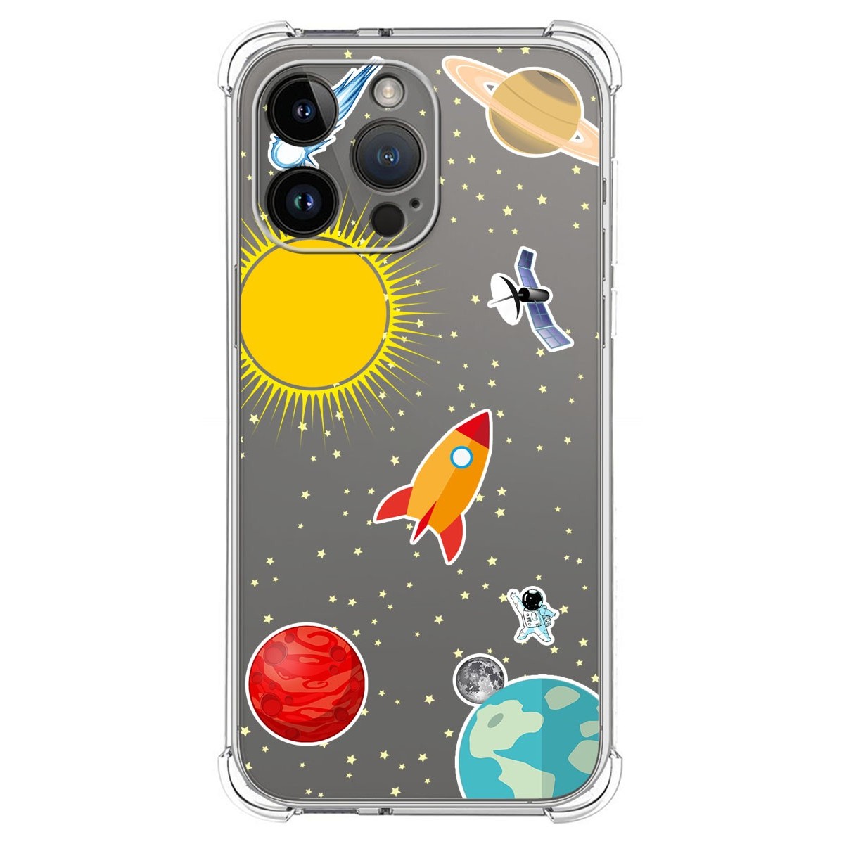 Funda Silicona Antigolpes compatible con iPhone 14 Pro Max (6.7) diseño Espacio Dibujos