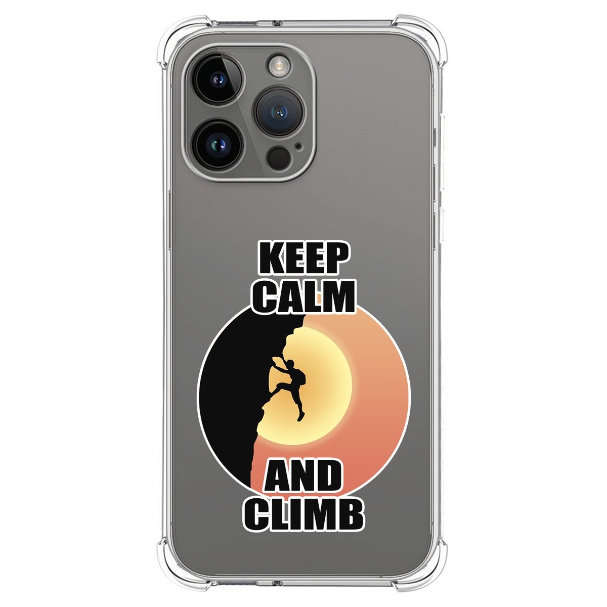 Funda Silicona Antigolpes compatible con iPhone 14 Pro Max (6.7) diseño Hombre Escalada Dibujos