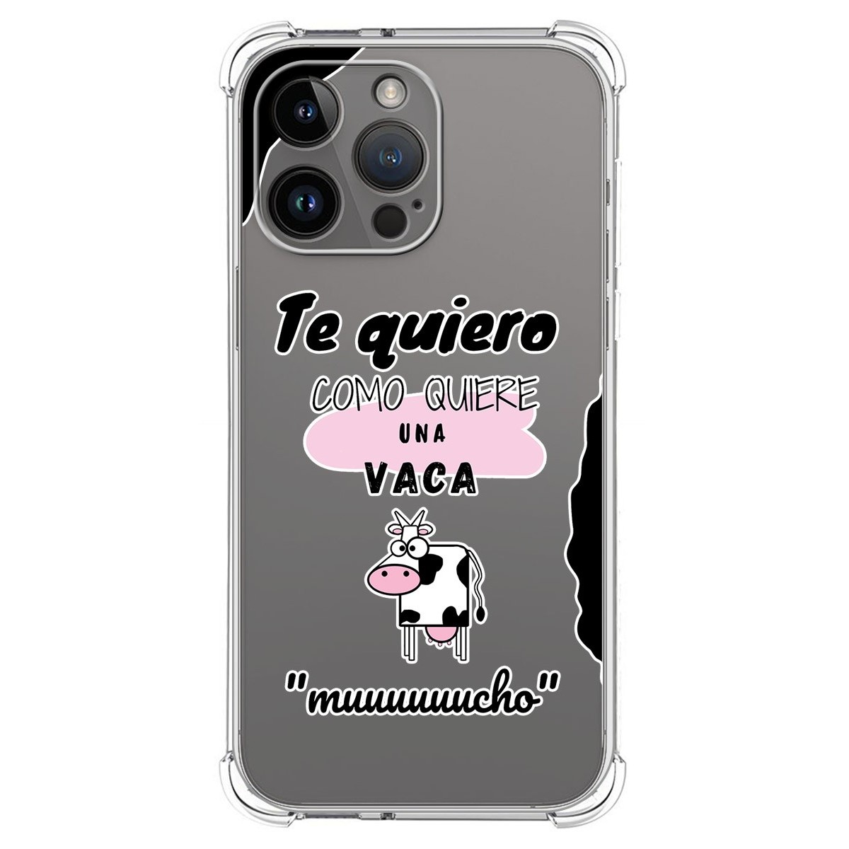 Funda Silicona Antigolpes compatible con iPhone 14 Pro Max (6.7) diseño Vaca Dibujos