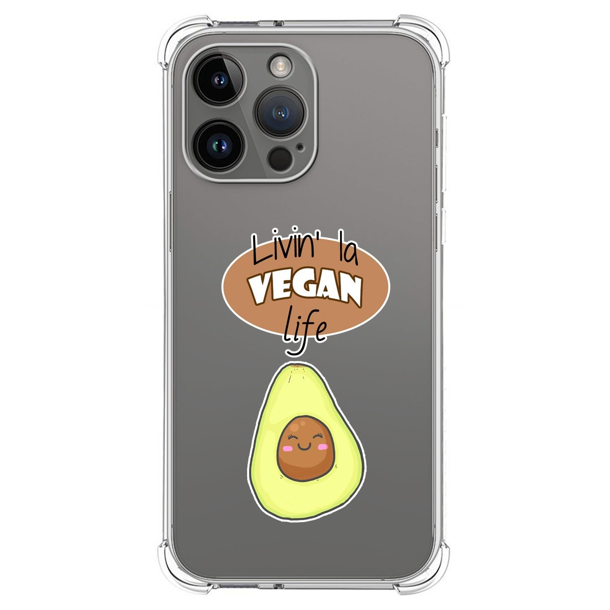 Funda Silicona Antigolpes compatible con iPhone 14 Pro Max (6.7) diseño Vegan Life Dibujos