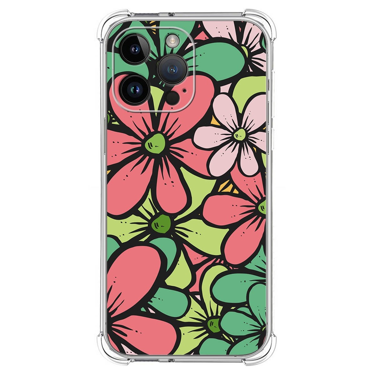 Funda Silicona Antigolpes compatible con iPhone 14 Pro Max (6.7) diseño Flores 02 Dibujos