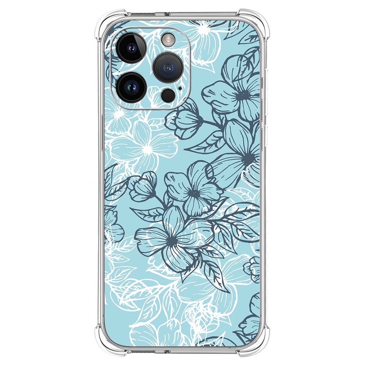 Funda Silicona Antigolpes compatible con iPhone 14 Pro Max (6.7) diseño Flores 03 Dibujos