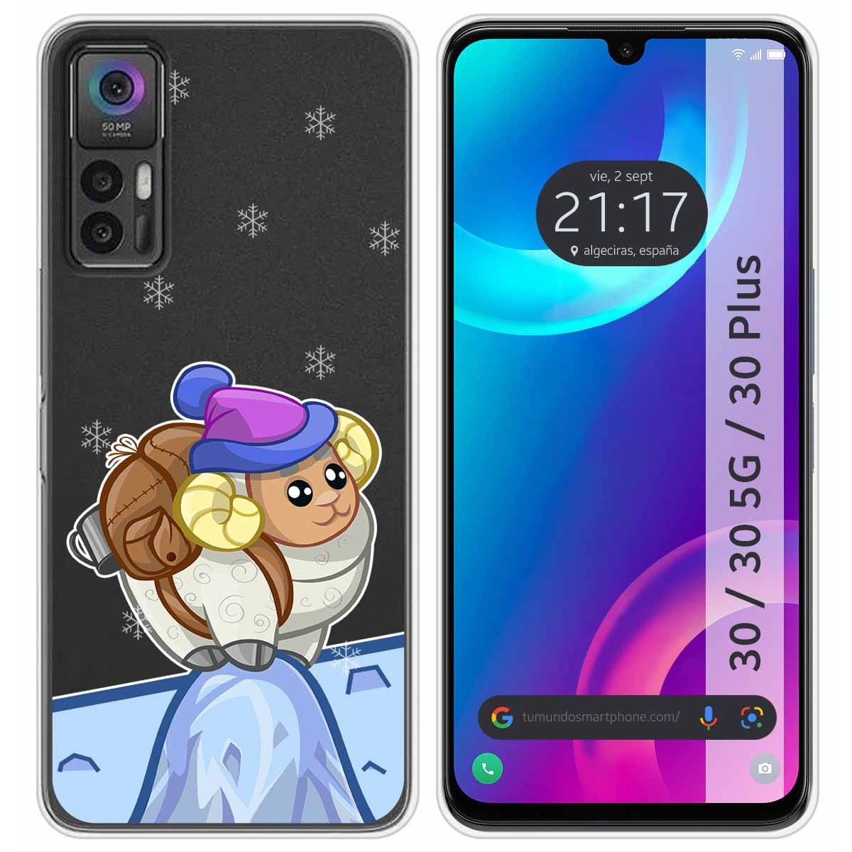 Funda Silicona Transparente para TCL 30 / 30 5G / 30 Plus diseño Cabra Dibujos