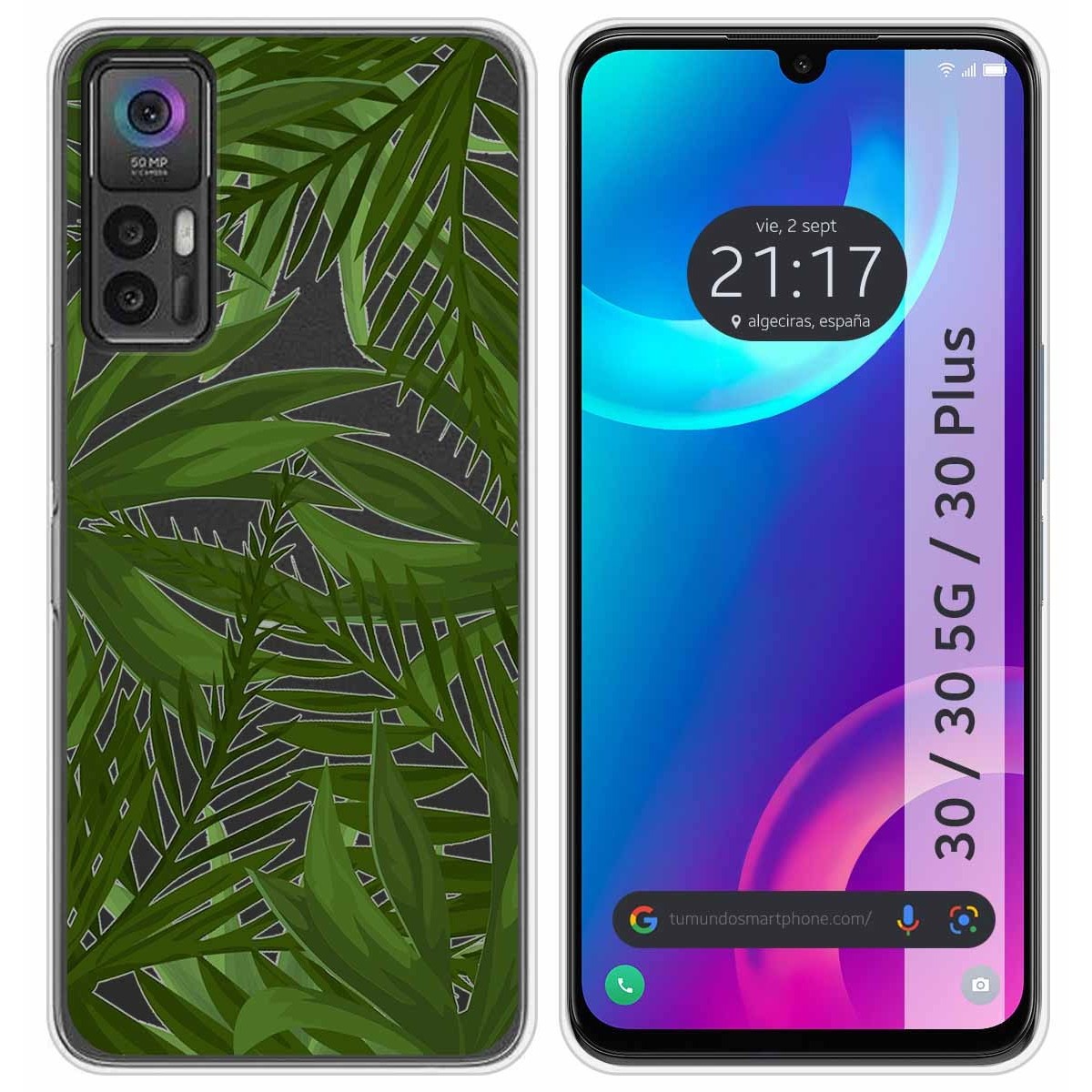 Funda Silicona Transparente para TCL 30 / 30 5G / 30 Plus diseño Jungla Dibujos
