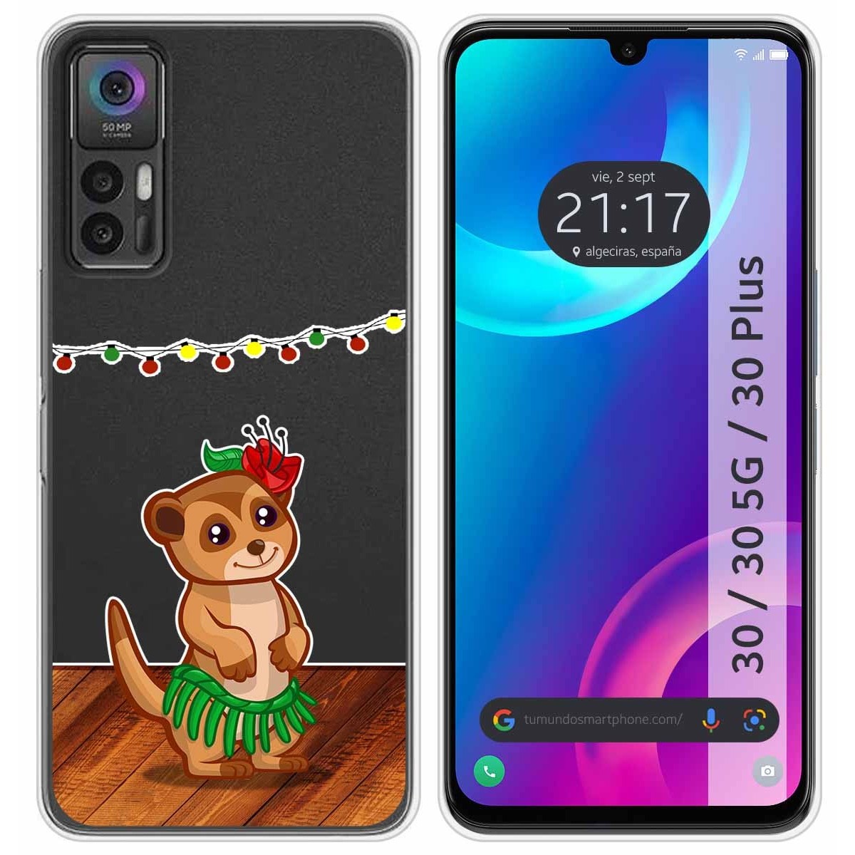 Funda Silicona Transparente para TCL 30 / 30 5G / 30 Plus diseño Suricata Dibujos
