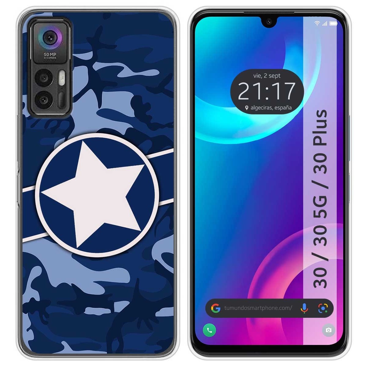 Funda Silicona para TCL 30 / 30 5G / 30 Plus diseño Camuflaje 03 Dibujos