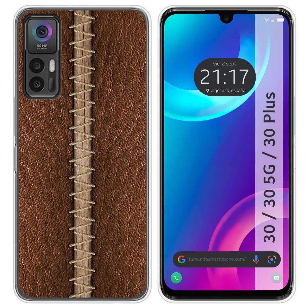 Funda Silicona para TCL 30 / 30 5G / 30 Plus diseño Cuero 01 Dibujos