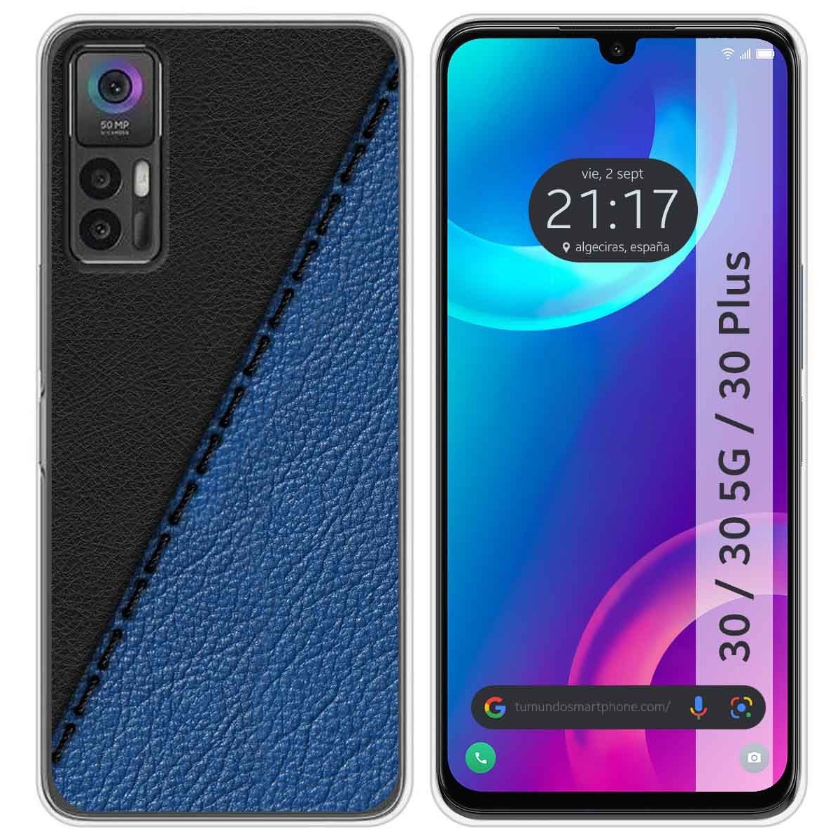 Funda Silicona para TCL 30 / 30 5G / 30 Plus diseño Cuero 02 Dibujos