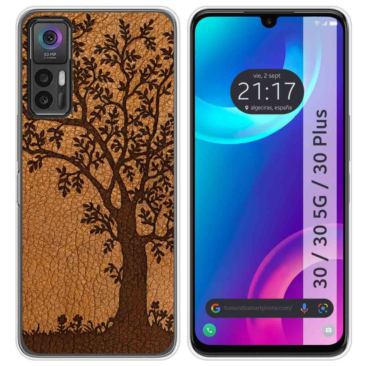 Funda Silicona para TCL 30 / 30 5G / 30 Plus diseño Cuero 03 Dibujos