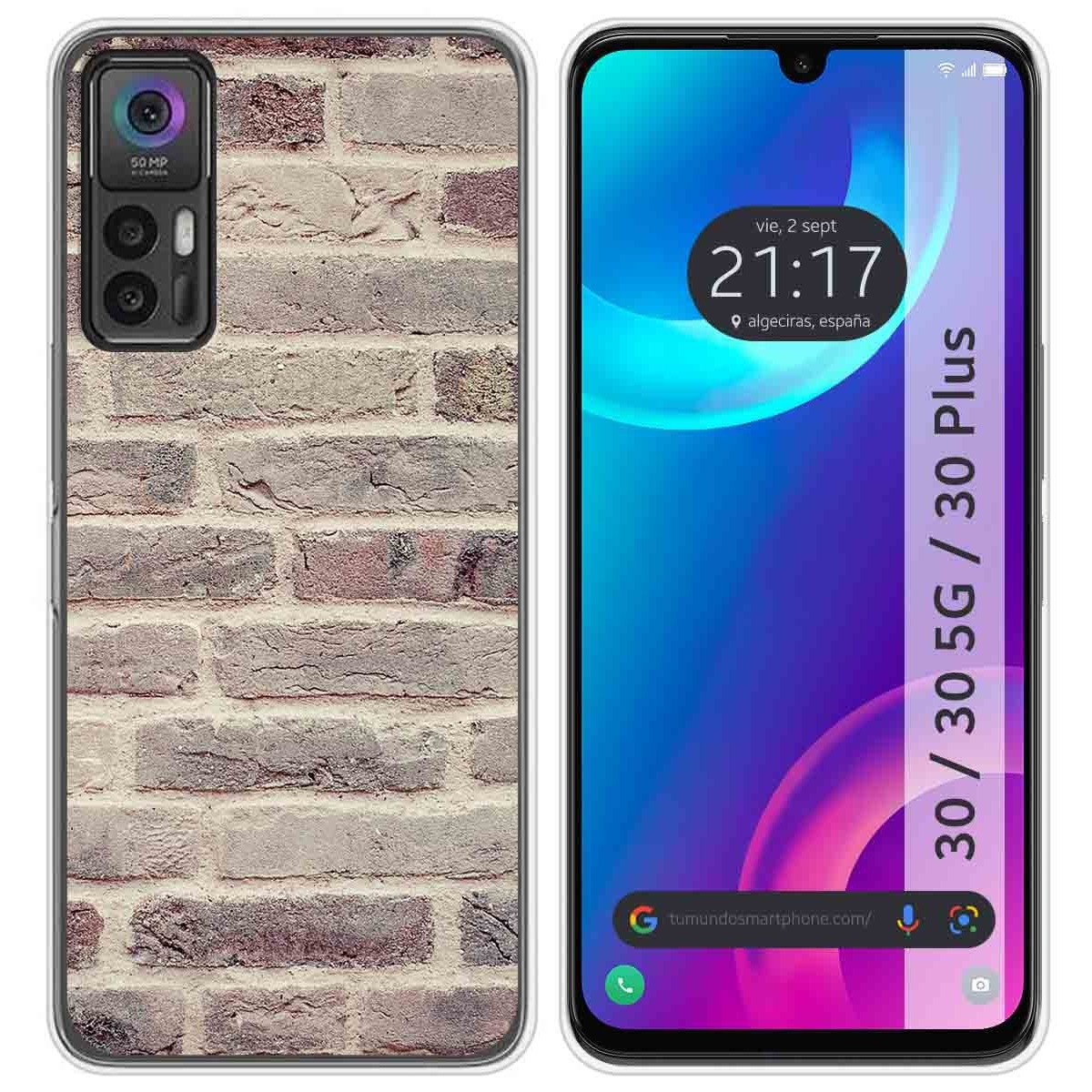Funda Silicona para TCL 30 / 30 5G / 30 Plus diseño Ladrillo 01 Dibujos
